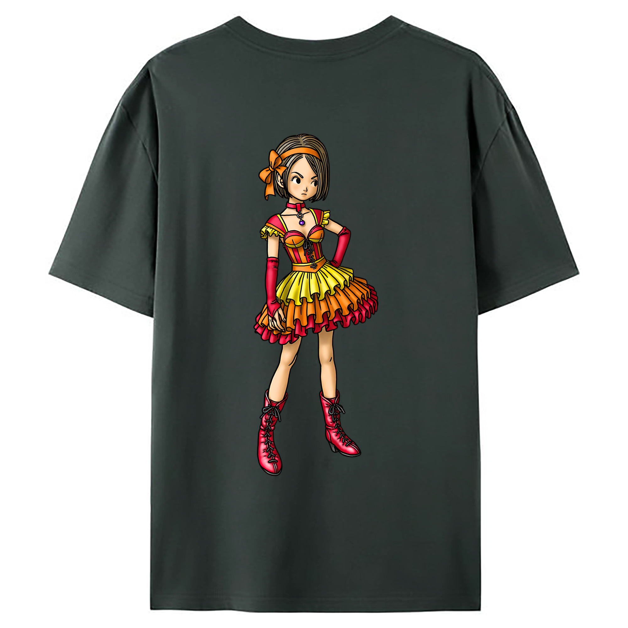 （画像用） ドラゴンクエスト Doragon Kuesuto Dragon Quest 綿100％ メンズ半袖Tシャツ（バックプリント） 通気性